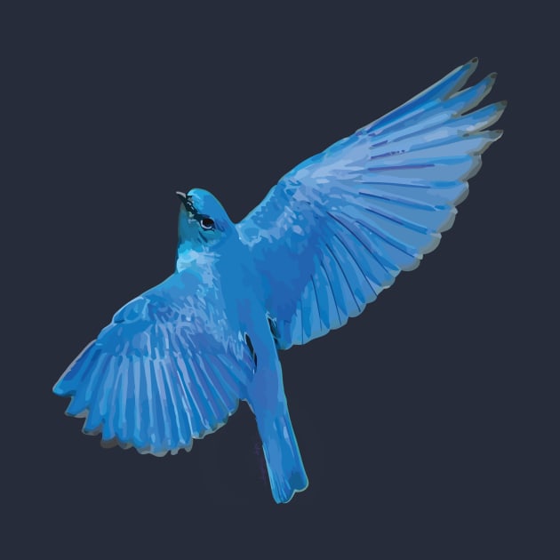 Soar Bluebird of Happiness Indigo Bunting Art by Teenugs