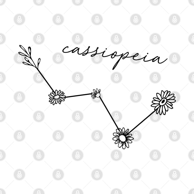 Cassiopeia Floral Constellation Sticker by aterkaderk