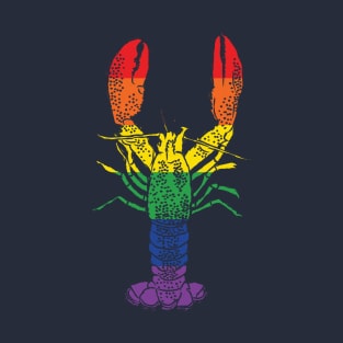 Rainbow Striped Gay Pride Lobster T-Shirt