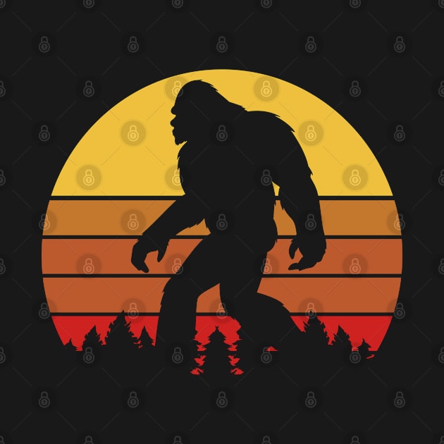 Bigfoot Retro Sunset Gift by plaicetees