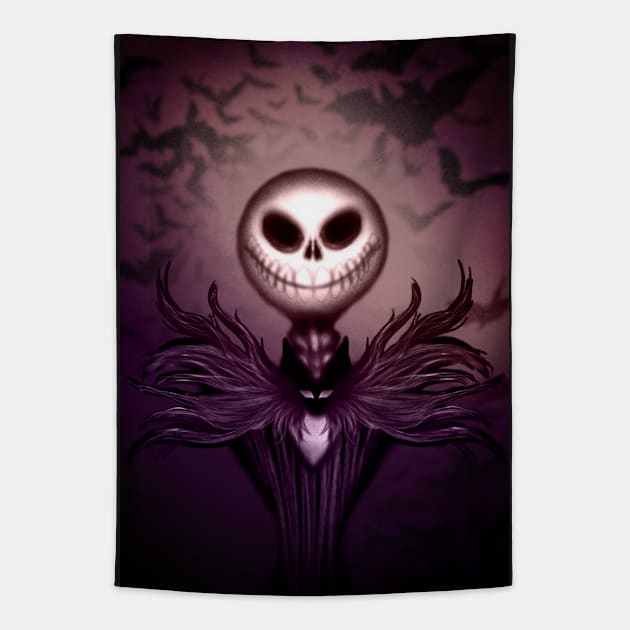 Pumpkin King Jack Tapestry by GHOULISHGLITCH