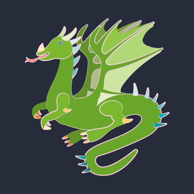 Adorable Green Dragon by evisionarts