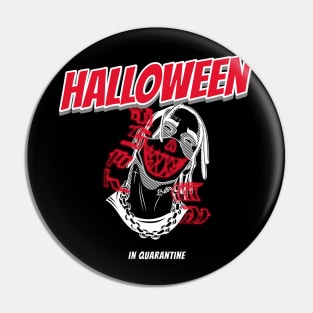 Halloween in Quarantine Funny Mask Pin