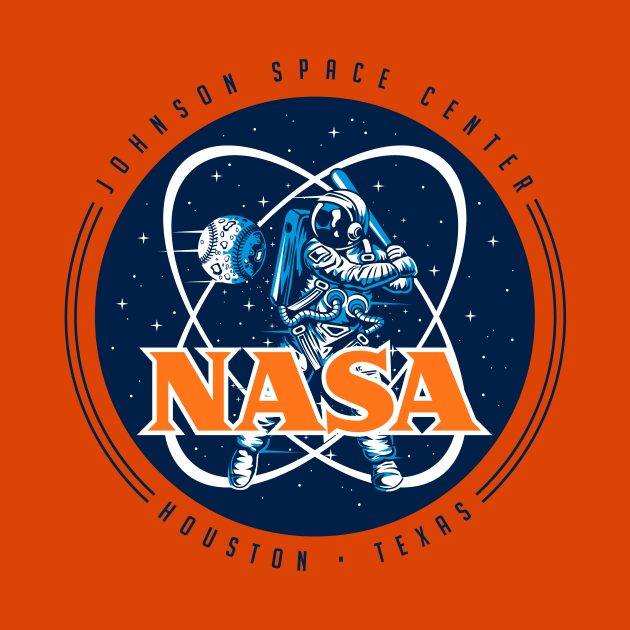 Retro NASA Astros Logo - Navy Blue Version by Blake Dumesnil Designs