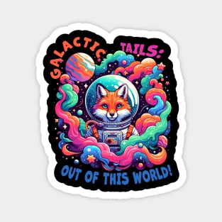 Galactic Explorer Fox - Whimsical Space Adventure Art Magnet