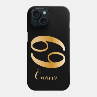 Cancer Zodiac Sign Golden Phone Case