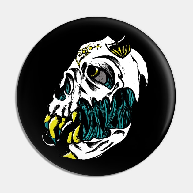 80s Demon Skull Tattoo Pin by PoesUnderstudy