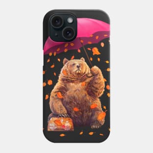 Bear with umbrella Phone Case