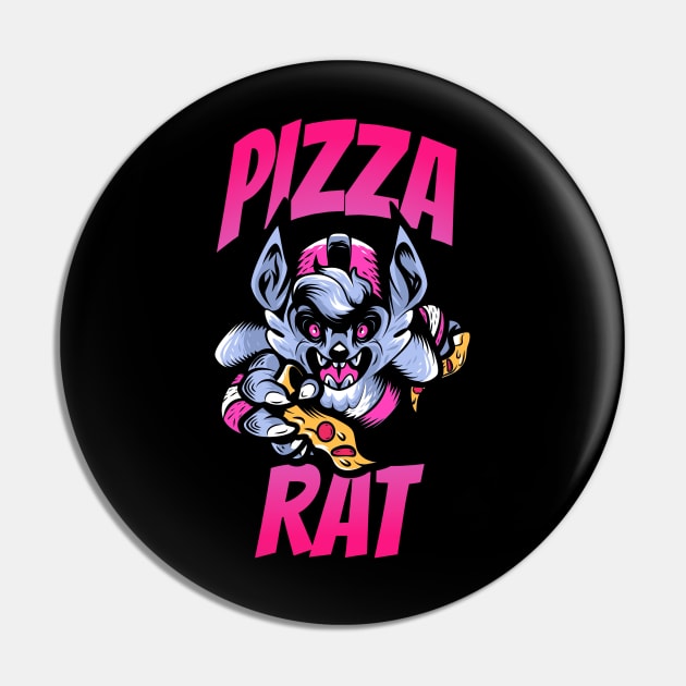 New York Subway Pizza Rat Pin by TheRelaxedWolf