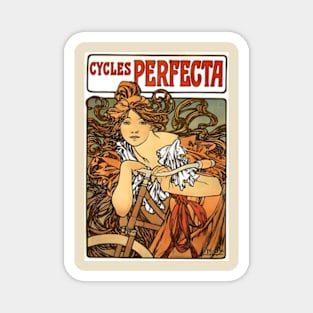 Alphonse Mucha Art Nouveau Bicycle Advertisement - Cycles Perfecta Magnet