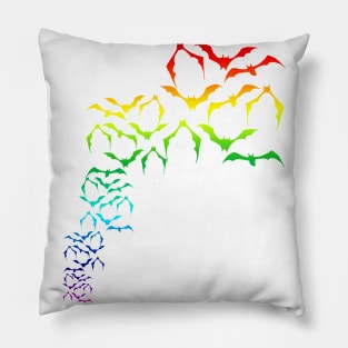 Bats in rainbow colors Pillow