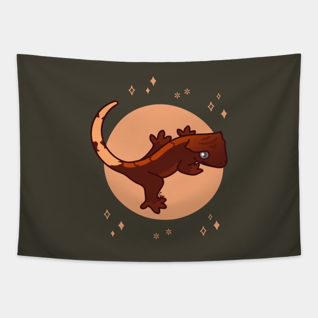 Flame Crested Gecko - Red Bicolor Tapestry by anacecilia