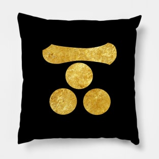 Mori Mon Japanese samurai clan in faux gold Pillow