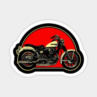 1968 Harley-Davidson XLCH Retro Red Circle Motorcycle Magnet