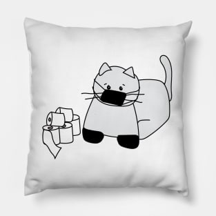 Corona Cat Black Pillow