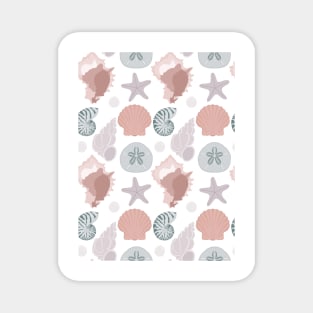 Beachy Seashell Pattern Magnet