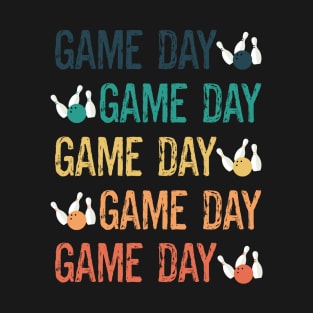 Funny Bowling Lovers Fan Player Team Coach Retro Game Day T-Shirt