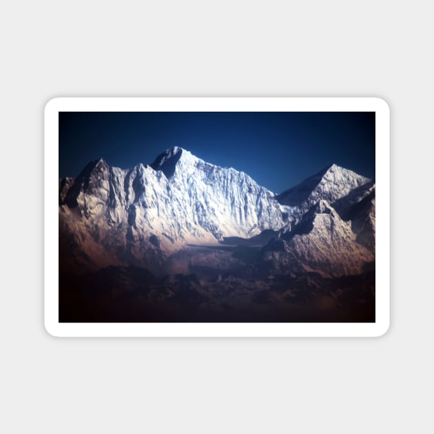 The Himalayan Snow Topped Peaks Magnet by JohnDalkin