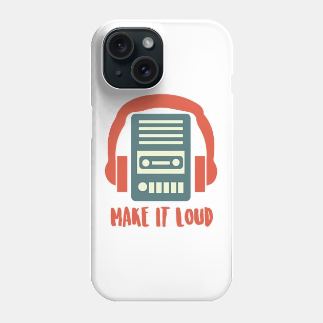 Make It Loud - Retro Technology Phone Case by D3Apparels