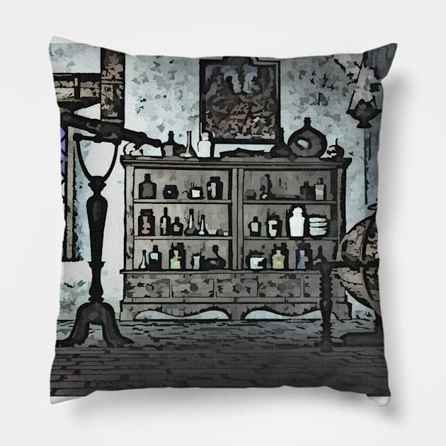 Arcane Studies Painting Pillow by The Bookwyrm's Hoard