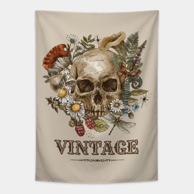 Vintage skull Tapestry by Rdxart