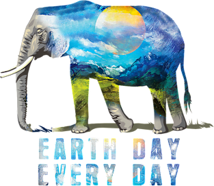 Elephant Earth Day Every Day T-Shirt Earth Day Magnet