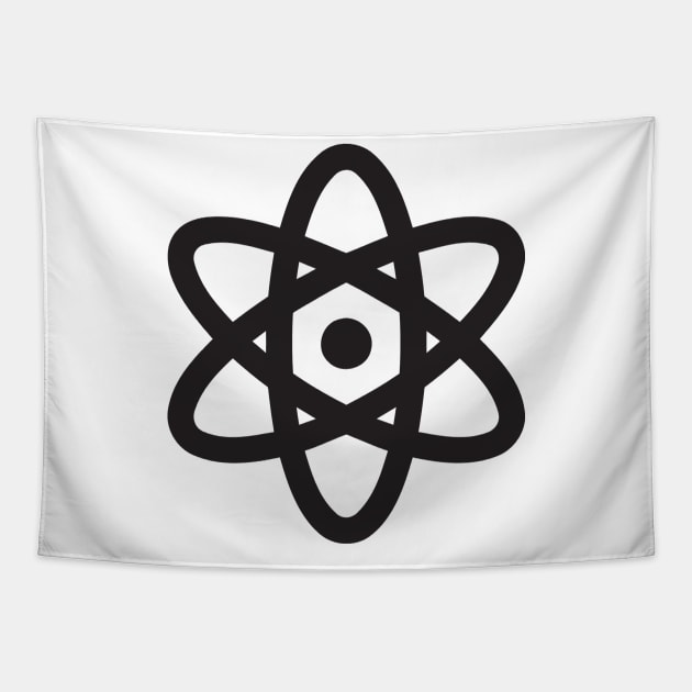 Neutron Atom Logo Icon Black Symbol Emoticon Tapestry by AnotherOne