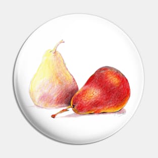 Pears, Color pencil Pin