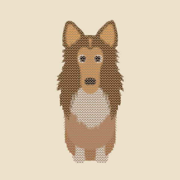 Rough Collie Ugly Christmas Sweater Knit Pattern by DoggyStyles