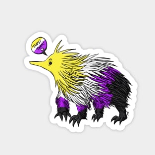 Nonbinary Echidna with Pronouns Magnet