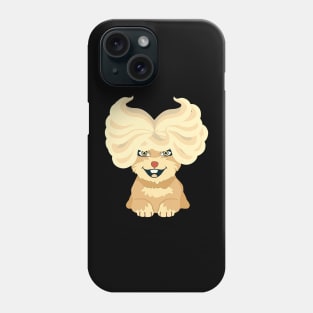 funny happy cute little dog long blonde hair Phone Case