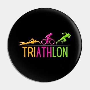 Triathlon Marathon Sport Swim Bike Run Pin