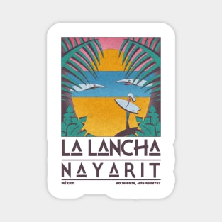 La Lancha, Nayarit, Mexico Retro Travel Poster Magnet