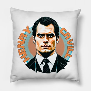 Henry Cavill as Argylle action movie 2024 graphic design Pillow