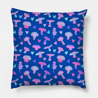 Mushroom and Heart Pattern Pillow