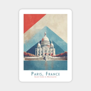 Vintage Paris - Sacré-Cœur de Montmartre in France Magnet