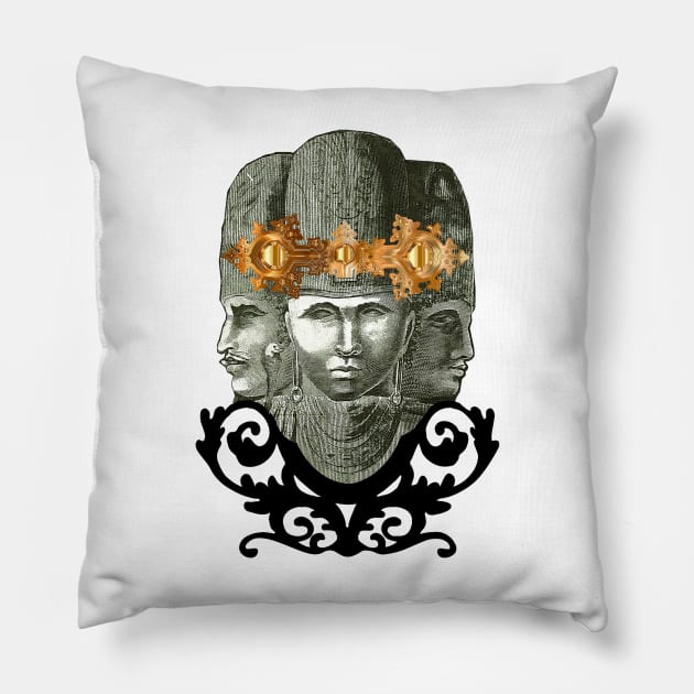 Vishnu ,Brahma and Shiva Pillow by Marccelus