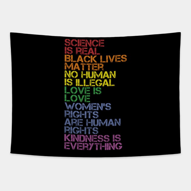 Science is Real Black Lives Matter Love Is Love T-Shirt - Human Rights Activist and Equality Tapestry by Ilyashop