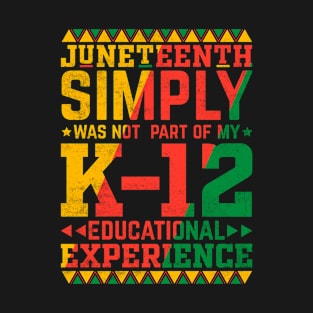 Juneteenth Simply Was Not Part of My School Education T-Shirt