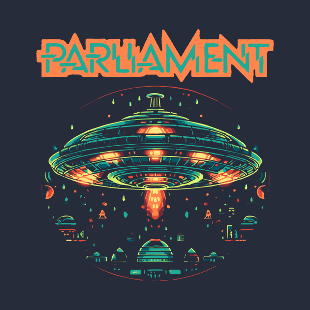 Parliament Funkadelic Retro Mothership UFO Rock Funk Throwback by robotbasecamp