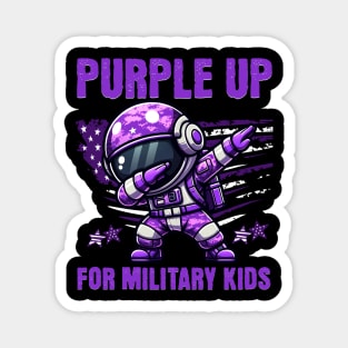 Purple Up Military Kids Military Child Month Astronaut Funny Magnet