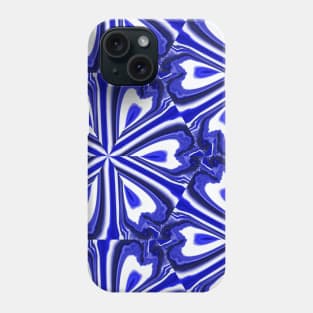 Blue Floral Geode Marble Phone Case