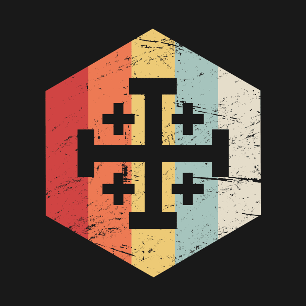 Retro Templar Cross Of Jerusalem Icon by MeatMan