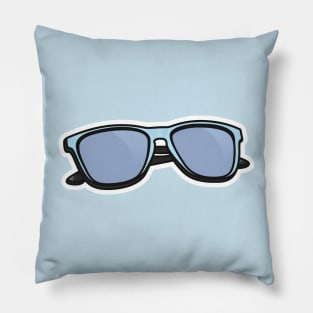 Summer Shiny Blue Sun Glasses Sticker vector illustration. Summer glasses object icon concept. Summer fashion glasses sticker design for motorbike and fashion with shadow. Pillow