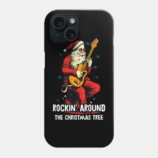 Christmas Guitar Gift Santa Claus Guitarist Funny Guitar Phone Case