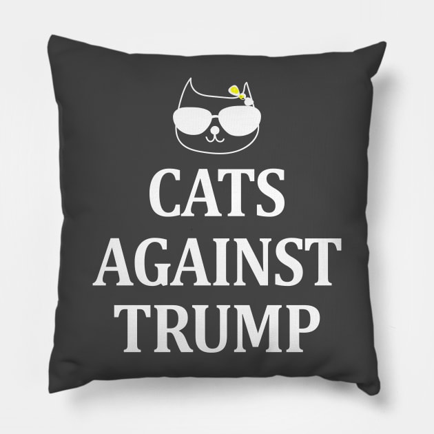 Cats Against Trump Democratic Politics Right Wing Anti-Trump Shirt Pillow by Mommag9521