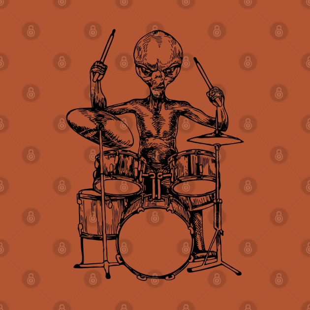 SEEMBO Alien Playing Drums Drummer Musician Drumming Band by SEEMBO