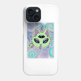 Trippy Alien Kitty Phone Case