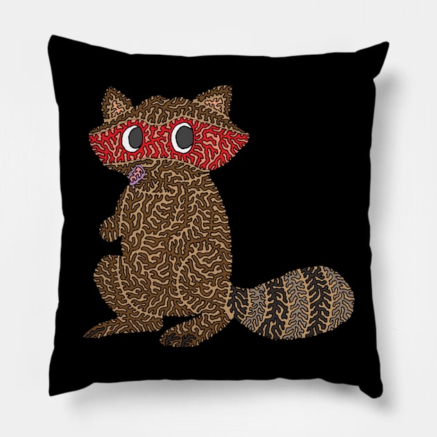 Trash Panda Pillow by NightserFineArts