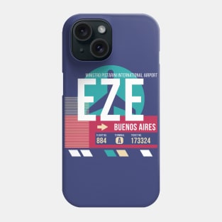 Buenos Aries, Argentina (EZE) Airport Code Baggage Tag E Phone Case